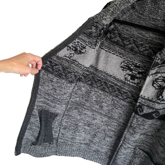 ARITZIA Tna Sea To Sky Wool Chunky Knit Long Cardigan Sweater Jacket Grey L - Picture 4 of 7